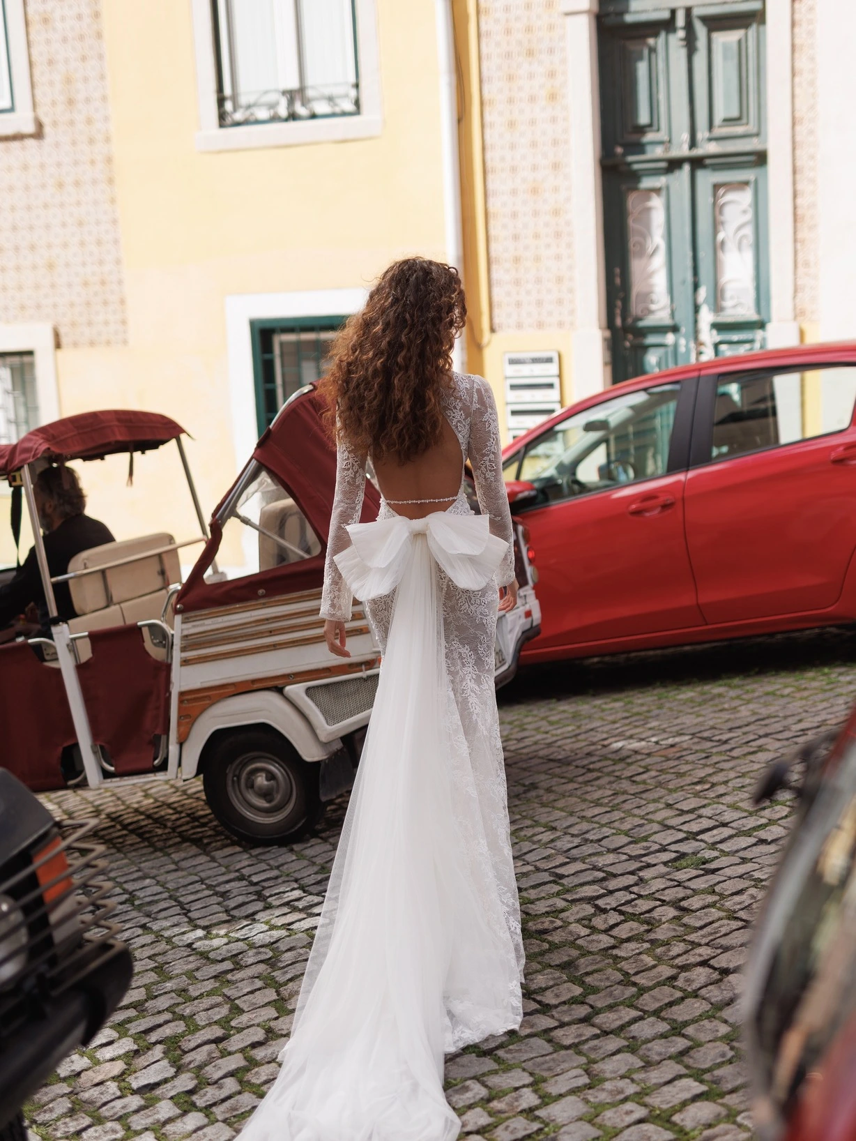 strapless open back dress Knot Ribbon One-shoulder Wedding Gown 2022 – loveangeldress main image 1
